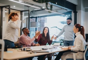 Réunion parlant de l'enquête autour de la Responsabilité Sociale de l'Entreprise.